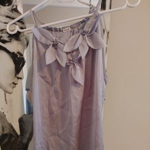 Violet & Claire Silver Floral Sleeveless Blouse
